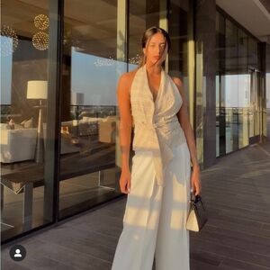 NWT ZARA STRIPED HALTER TOP